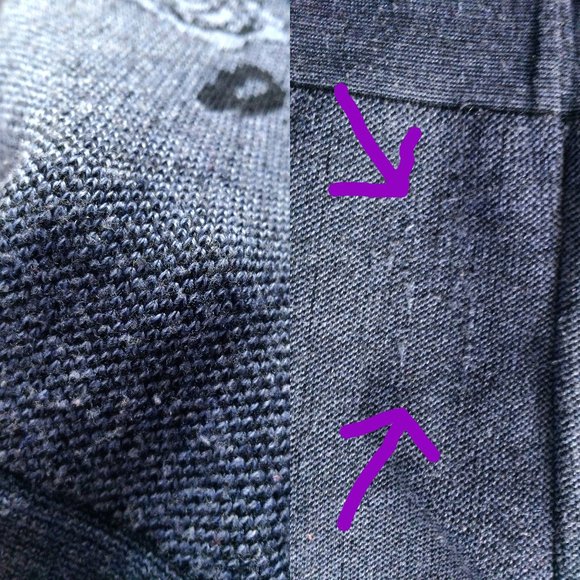 Thick Blue Acrylic Floral Long Johns - Picture 3 of 4